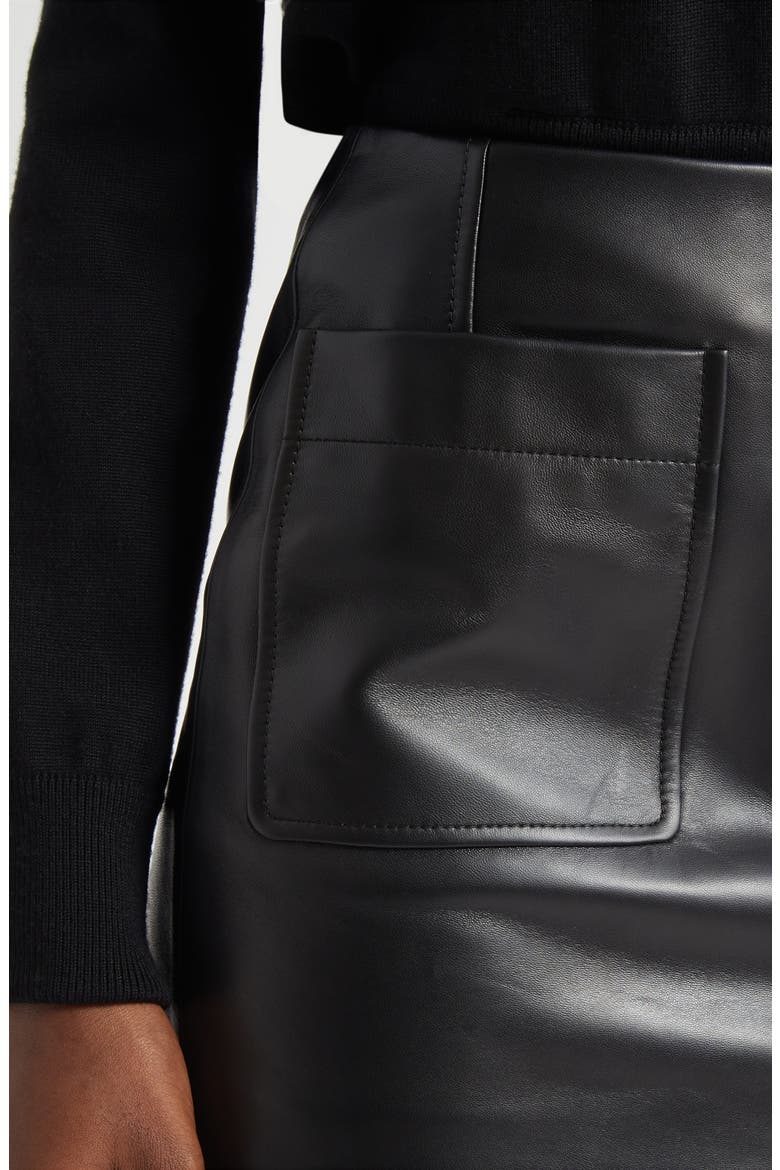 Napa Leather Miniskirt, Alternate, color, 1000 BLACK