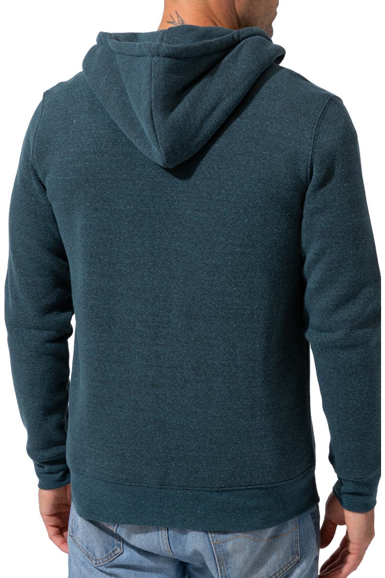 Trim Fit Heathered Fleece Zip Hoodie, Alternate, color, HEATHER MALLARD