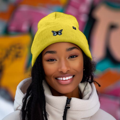 Dalix Butterfly Beanie In Yellow