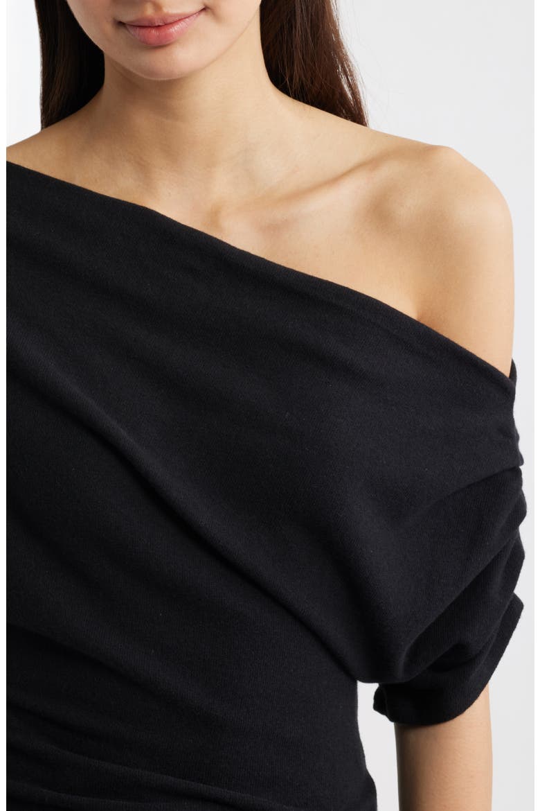 Iris One-Shoulder Knit Top, Alternate, color, BLACK