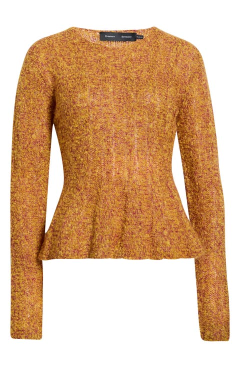Joelle Marled Mohair & Silk Blend Bouclé Rib Sweater