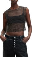 AllSaints Calytrix Sparkle Mesh Crop Top