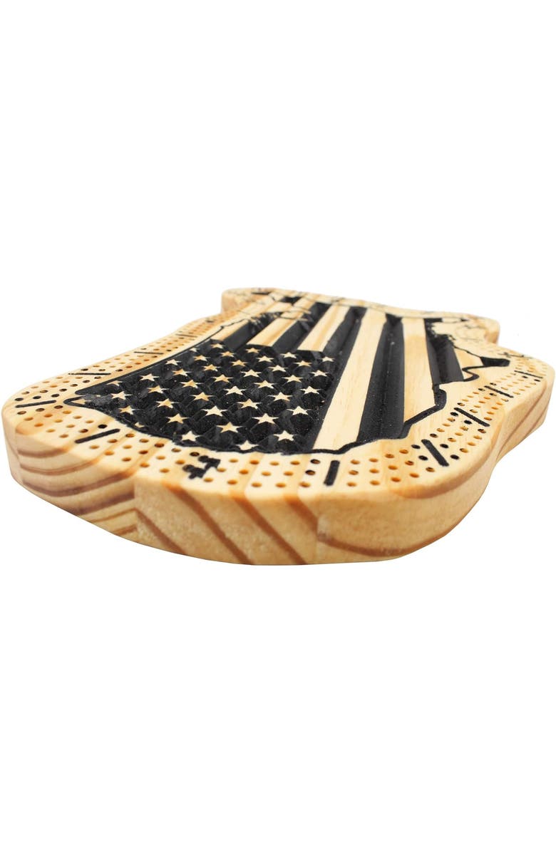 Albertville Design United States Cribbage Board Handmade And Carved, Alternate, color, Multicolored