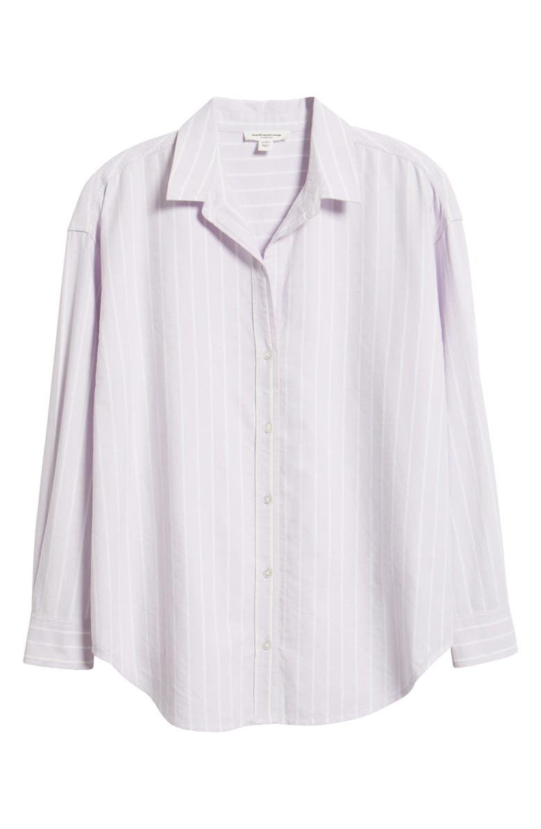 beachlunchlounge Stripe Oversize Shirt, Alternate, color, Lilac Breeze