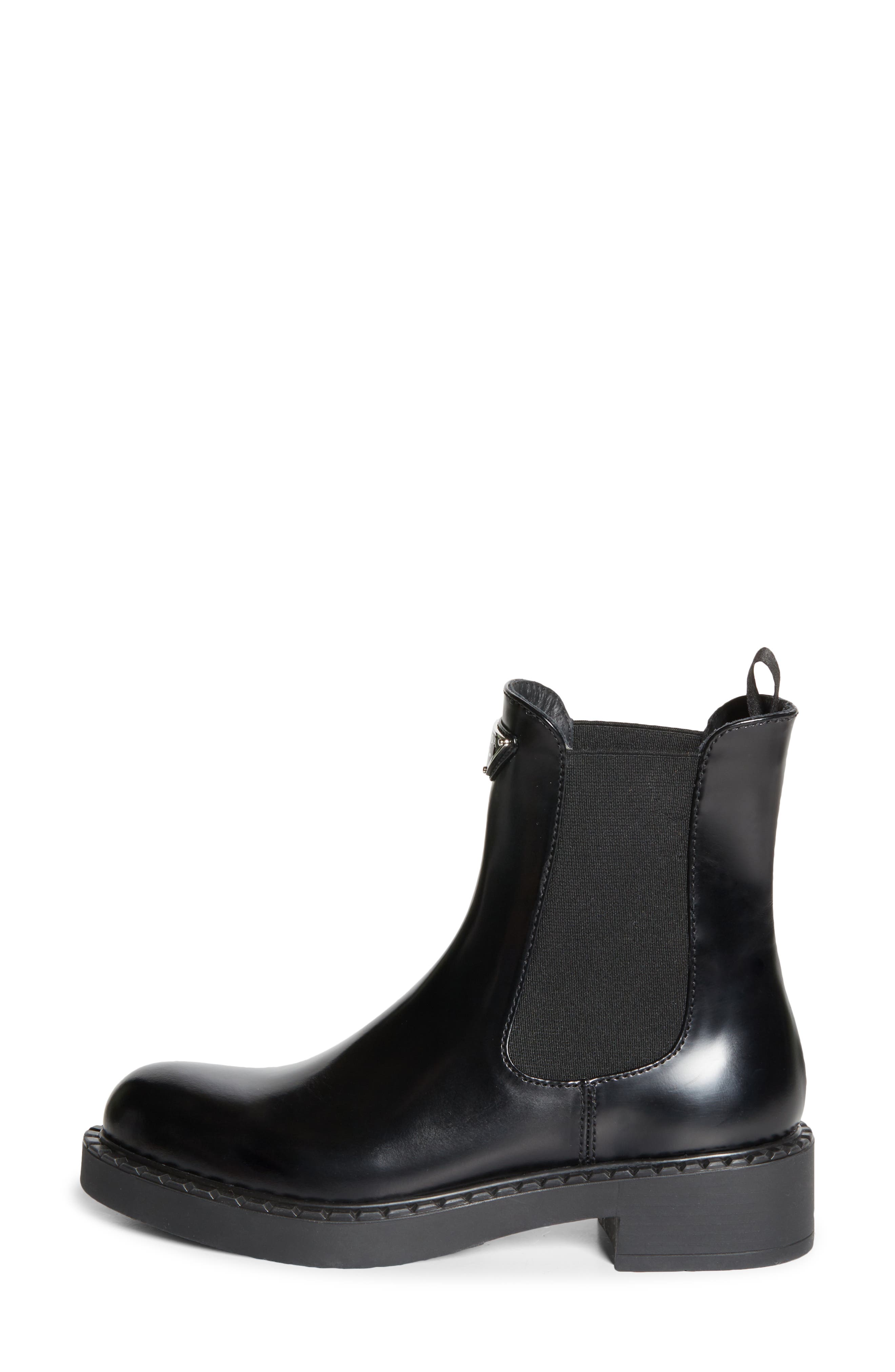 Prada Chocolate Chelsea Boot, Alternate, color, Nero