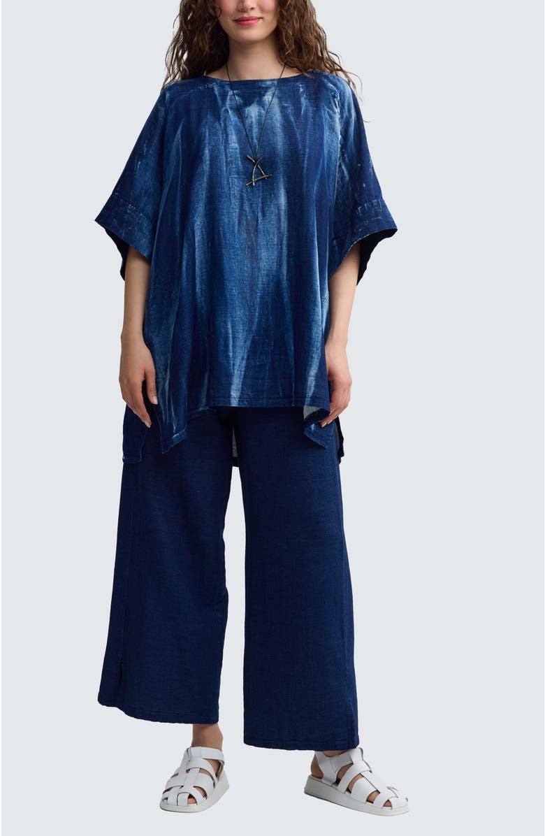 LUUKAA Quinn Batik-effect Back-button Tunic, Alternate, color, Candy Sky