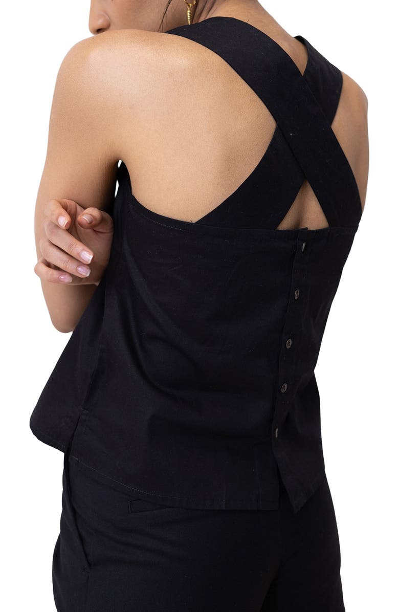Reistor Crossback button up tank top, Alternate, color,