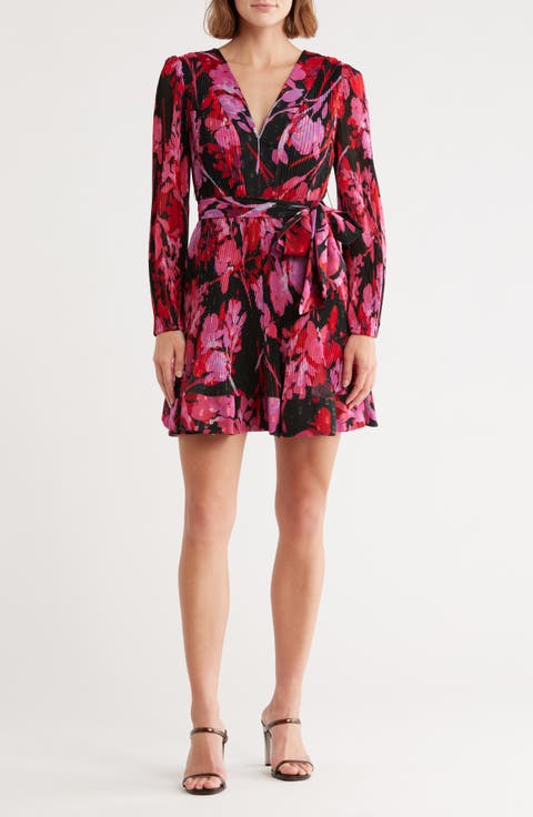 Liv Long Sleeve Micro Pleat Dress