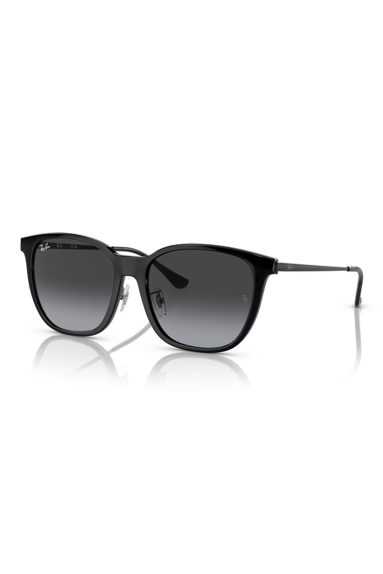 55mm Gradient Square Sunglasses, Alternate, color, BLACK