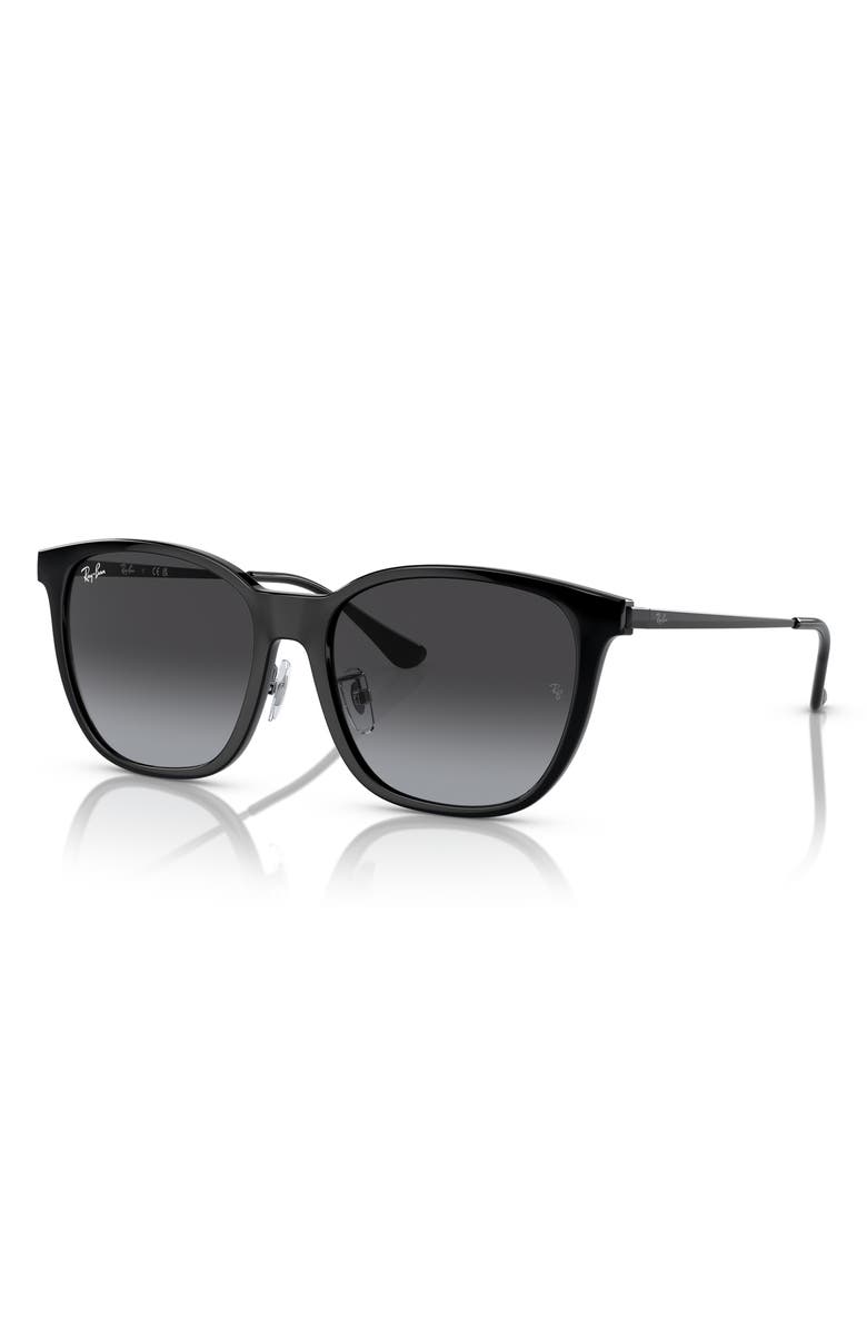 Ray-Ban 55mm Gradient Square Sunglasses, Alternate, color, Black