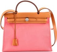 Pre-Owned Hermes Herbag Zip Leather and Toile 31