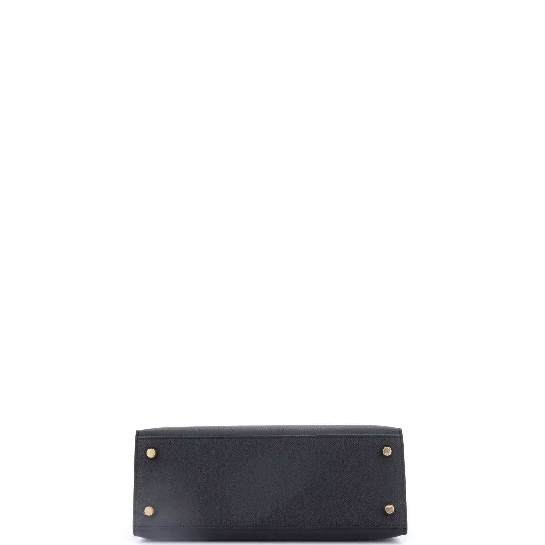 Pre-Owned Hermes Kelly Handbag Black Epsom with Gold Hardware 25, Alternate, color, Noir