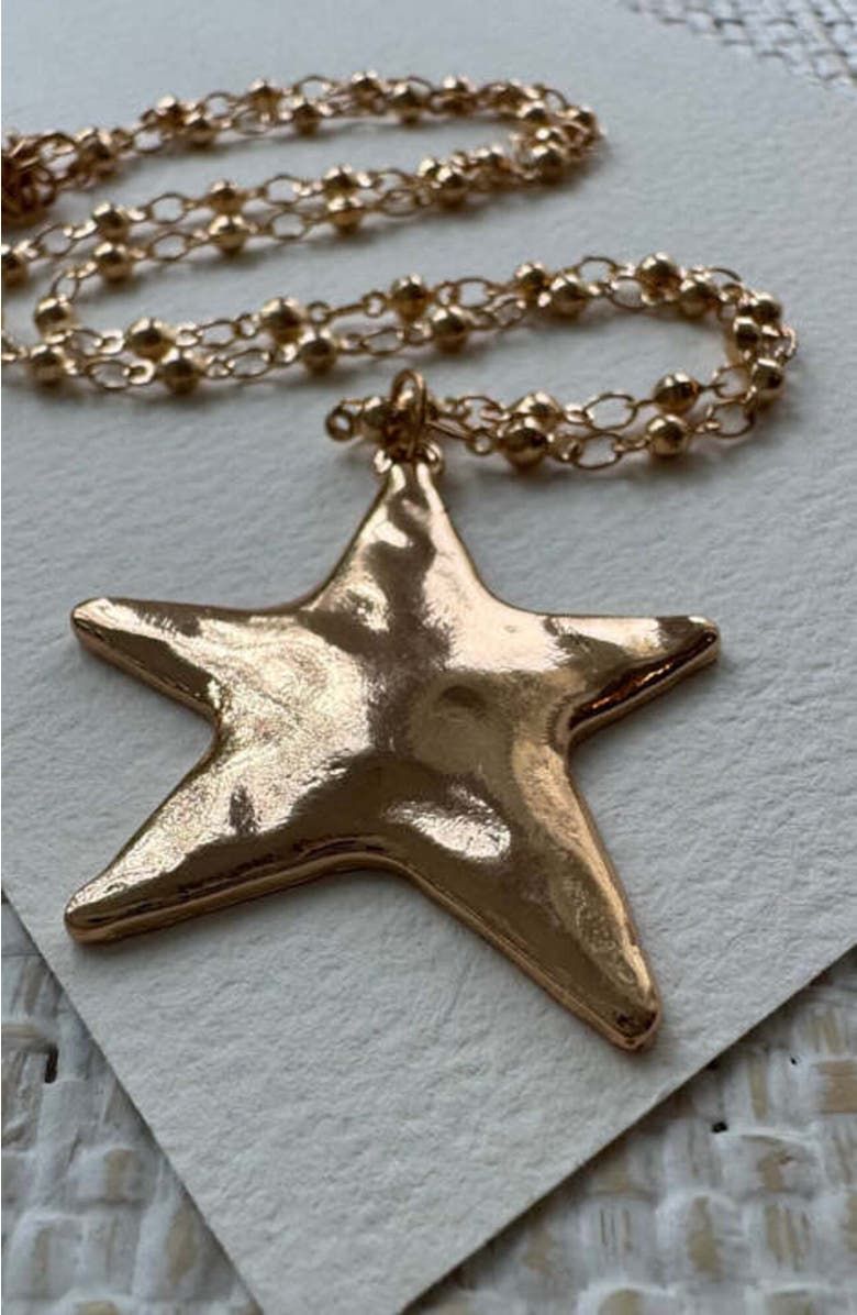 Erin McDermott Jewelry Textured Star Necklace, Alternate, color, 