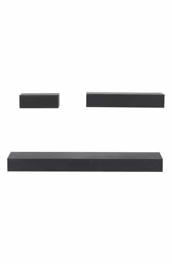 WILLOW ROW Black Wood Modern Wall Shelf - Set of 3
