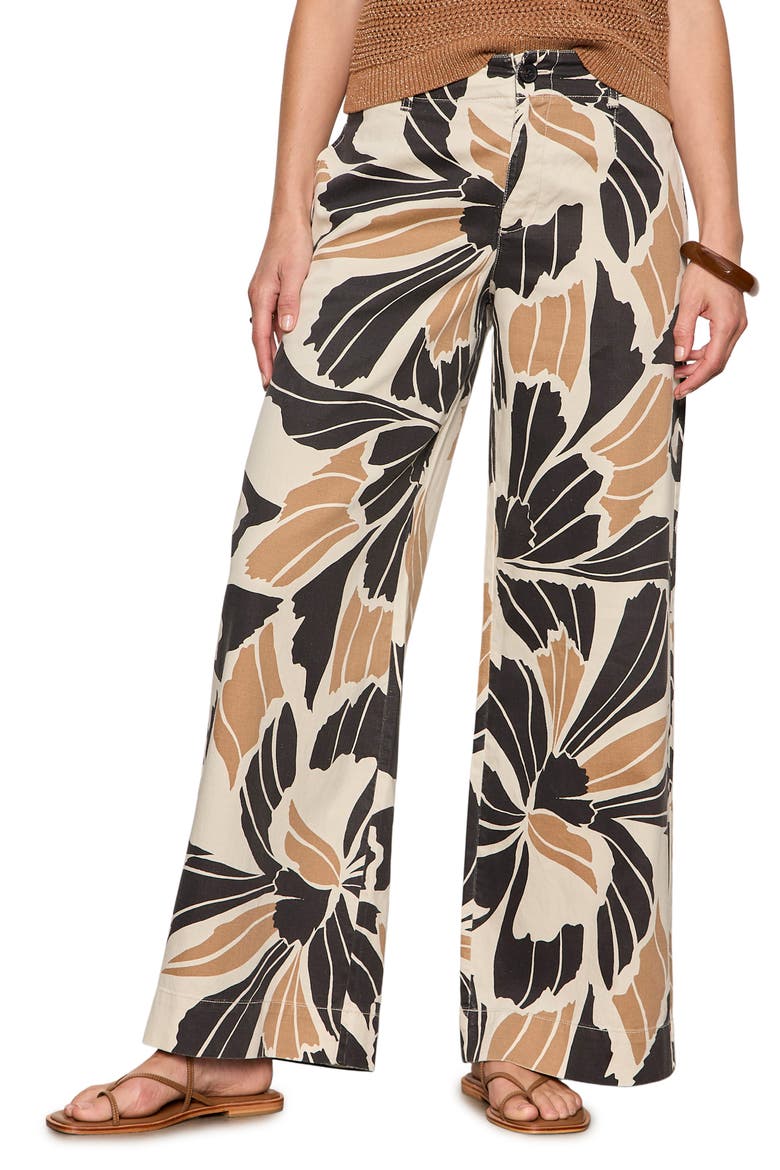 Academy Wide Leg Cotton & Linen Pants, Alternate, color, LOTUS BLACK