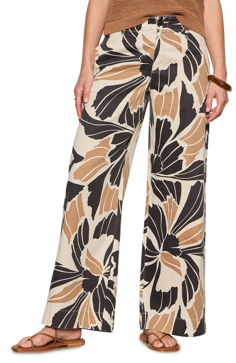 Sanctuary Academy Wide Leg Cotton & Linen Pants, Alternate, color, 