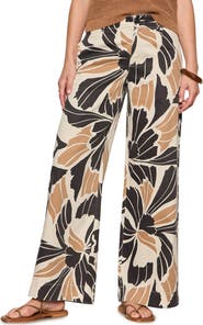 Sanctuary Academy Wide Leg Cotton & Linen Pants