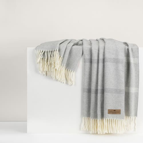 Lands Downunder Montauk Stripe Herringbone Throw In Gray