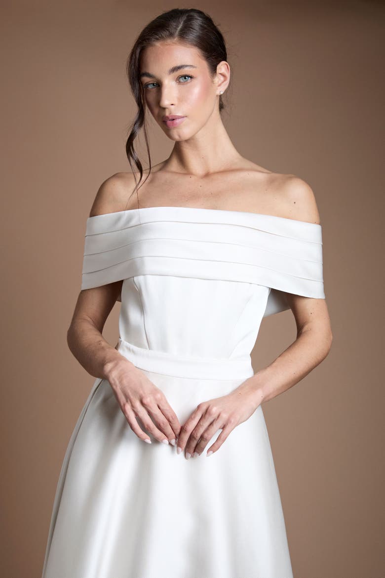 Bandeau Neck Bridal Shrug Top, Main, color, Ecru