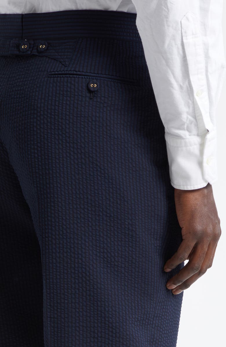 Thom Browne Fit 1 Wool Backstrap Shorts, Alternate, color, Navy