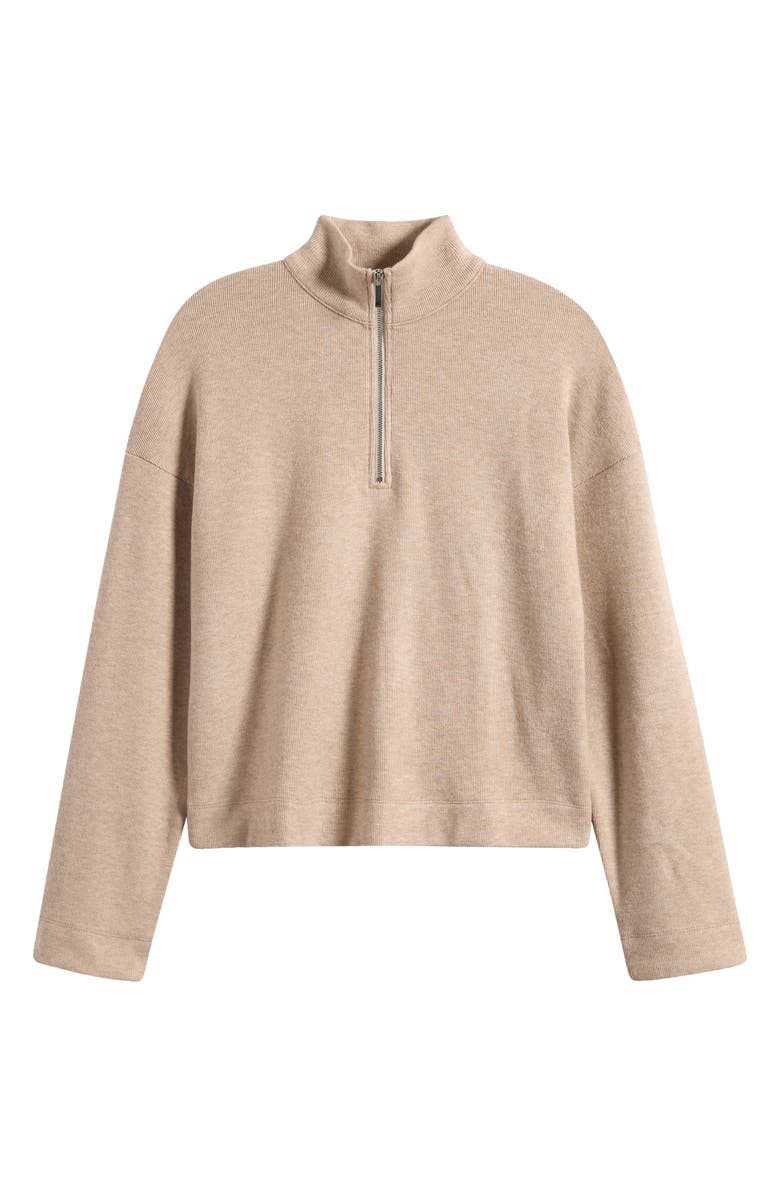 Madewell Quarter-Zip Pullover Top, Alternate, color, Faded Birch