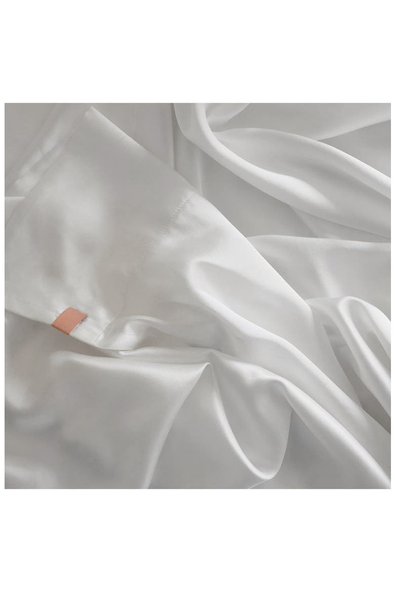 Washable Silk Flat Sheet, Alternate, color, TRANQUIL WHITE