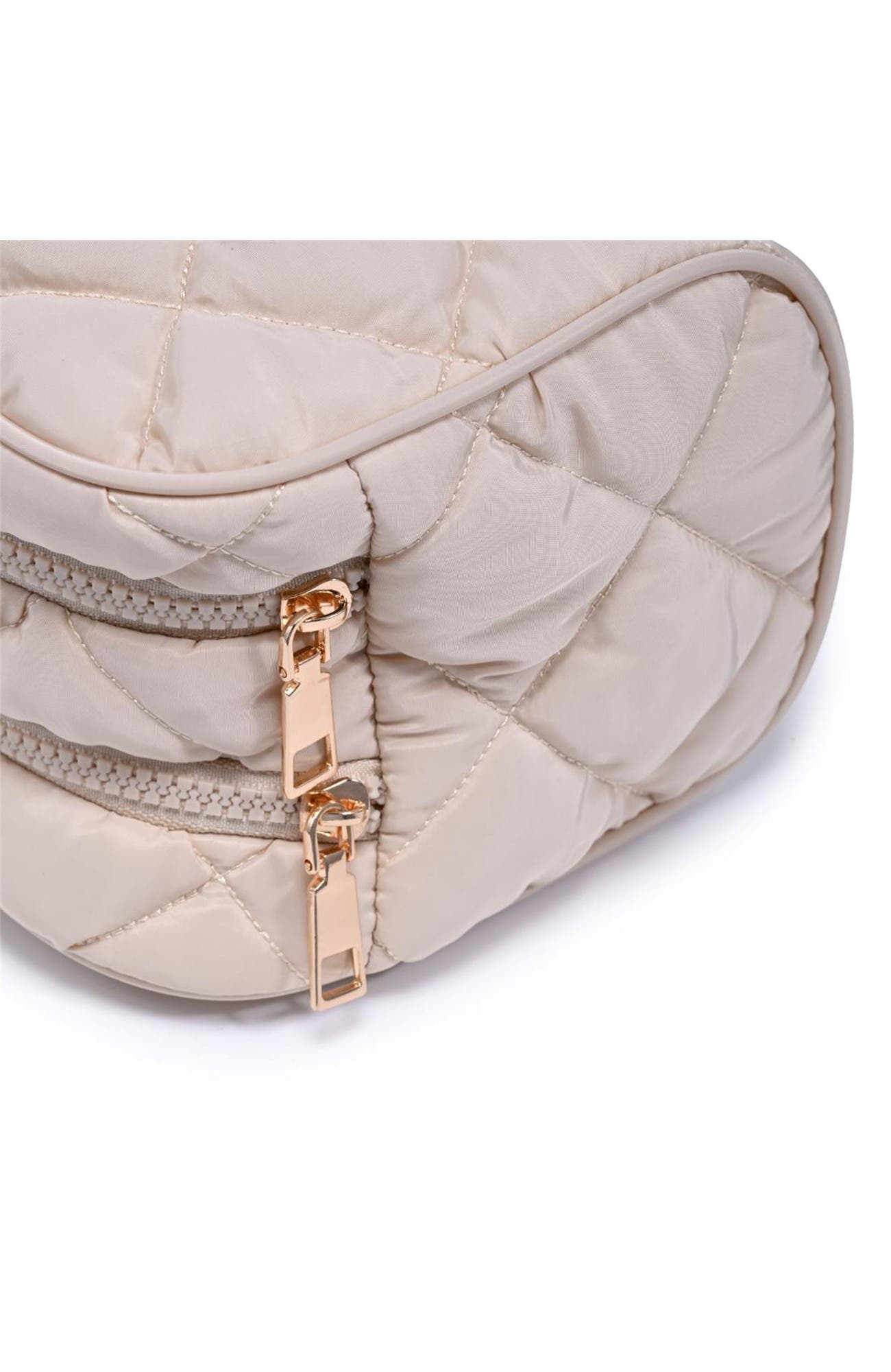 Daily Duo- Quited Puffer Cosmetic & Travel Organizer Pouch, Alternate, color, Cream