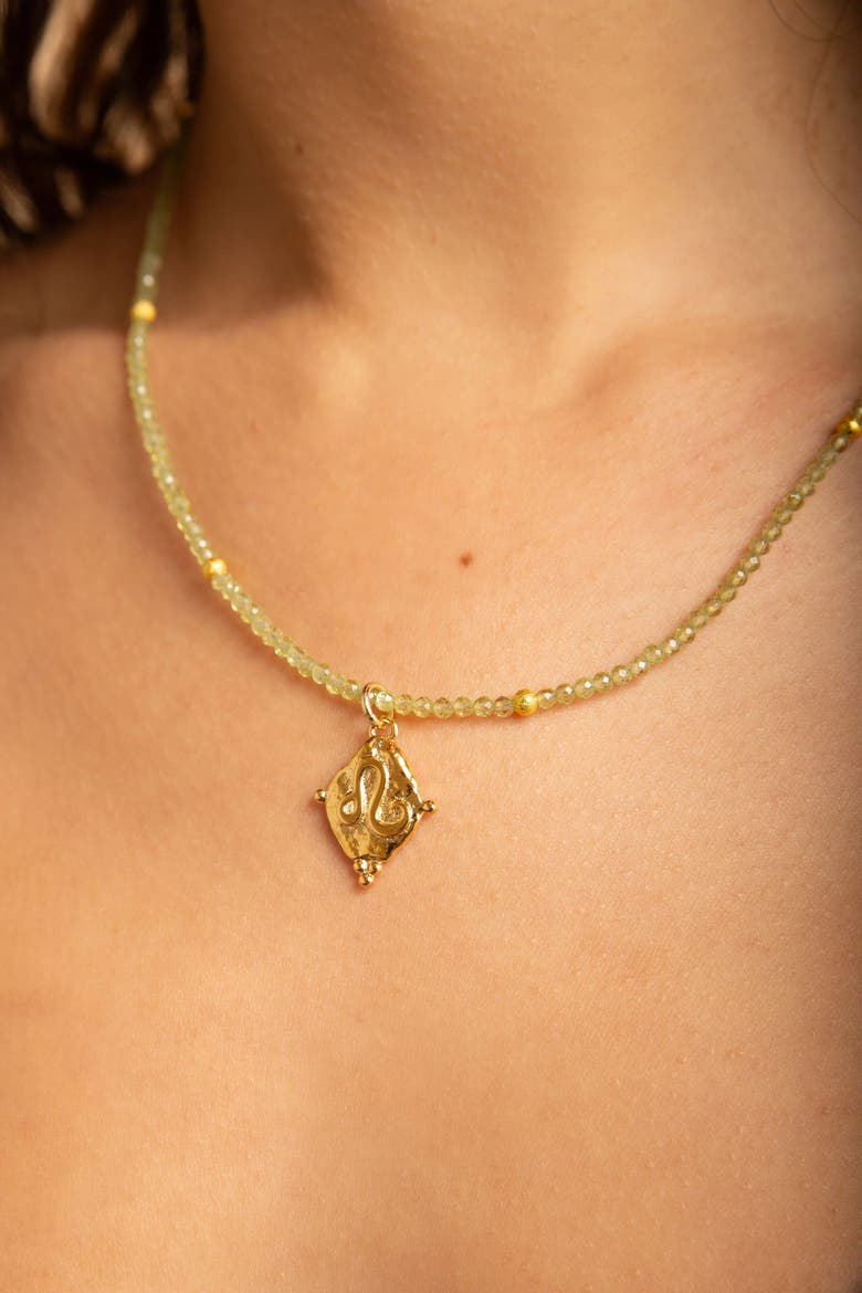 Leo Zodiac Choker Necklace, Alternate, color, White