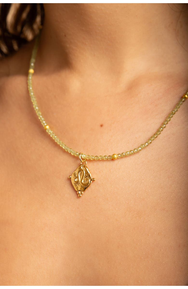 Seven Saints Leo Zodiac Choker Necklace, Alternate, color, Gold