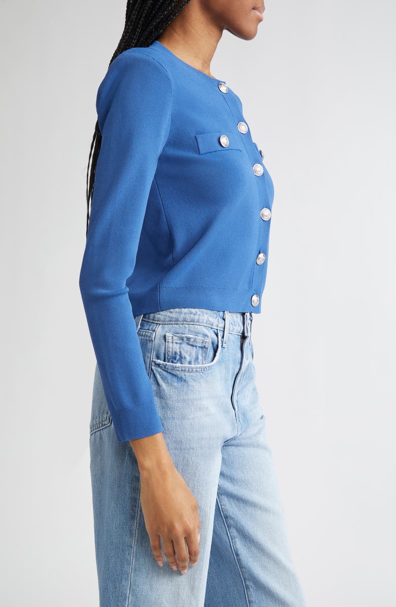 L'AGENCE Toulouse Crewneck Crop Cardigan, Alternate, color,