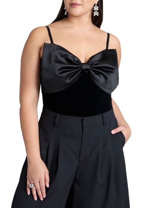 Contrast Bow Bodysuit (Plus Available)