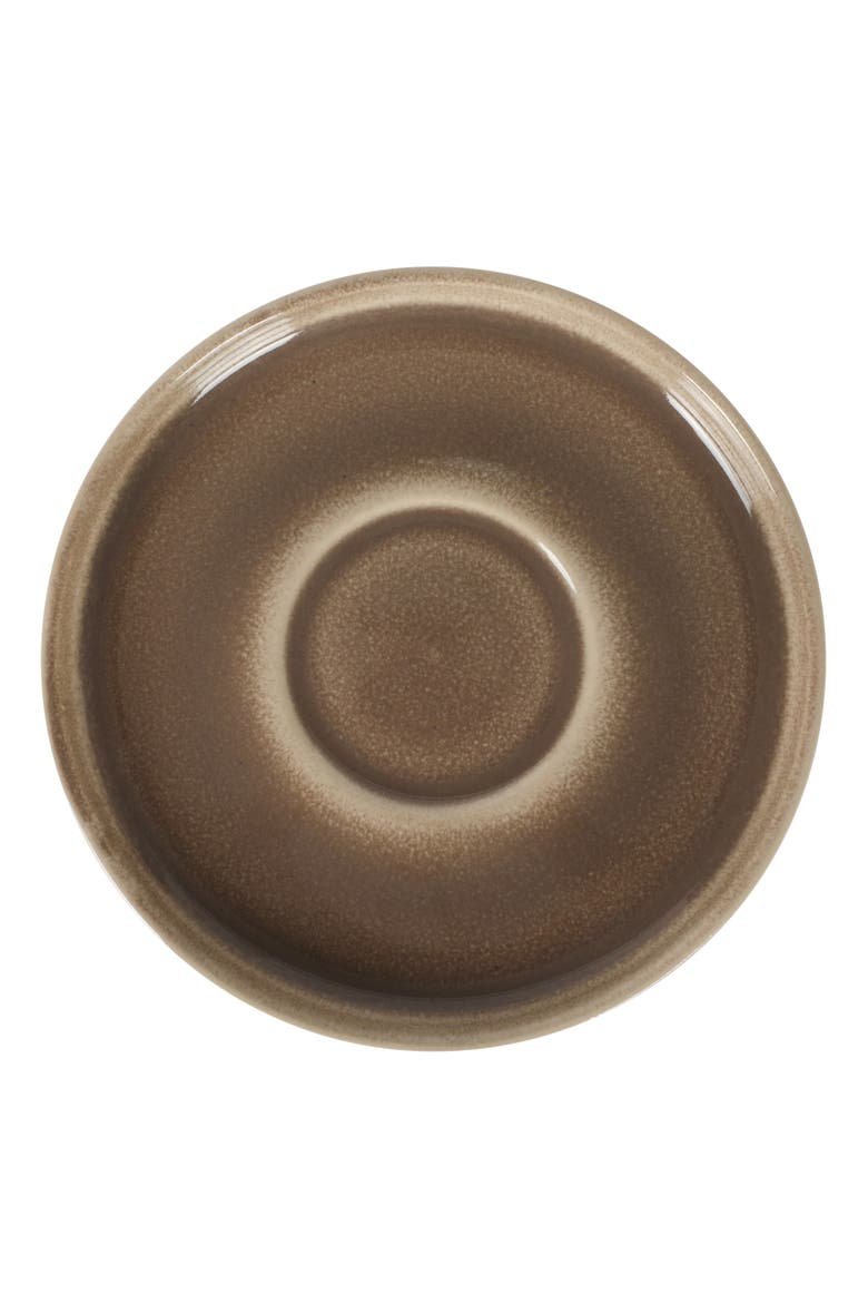 Sunrise Hills Stackable Stoneware Cup and Saucer Set with Metal Rack, Alternate, color, Taupe