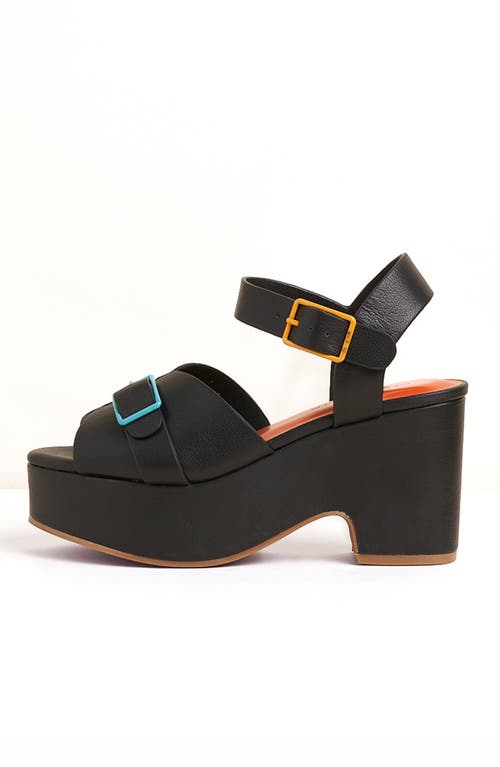 Charlotte Stone Raf Mismatch Platform Sandal In Black