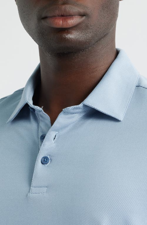 Robert Barakett Luciano Long Sleeve Twill Polo In Blue