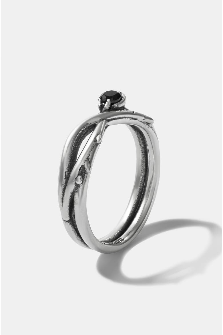 Rosethorn Thin Sterling Silver Ring, Alternate, color, Silver