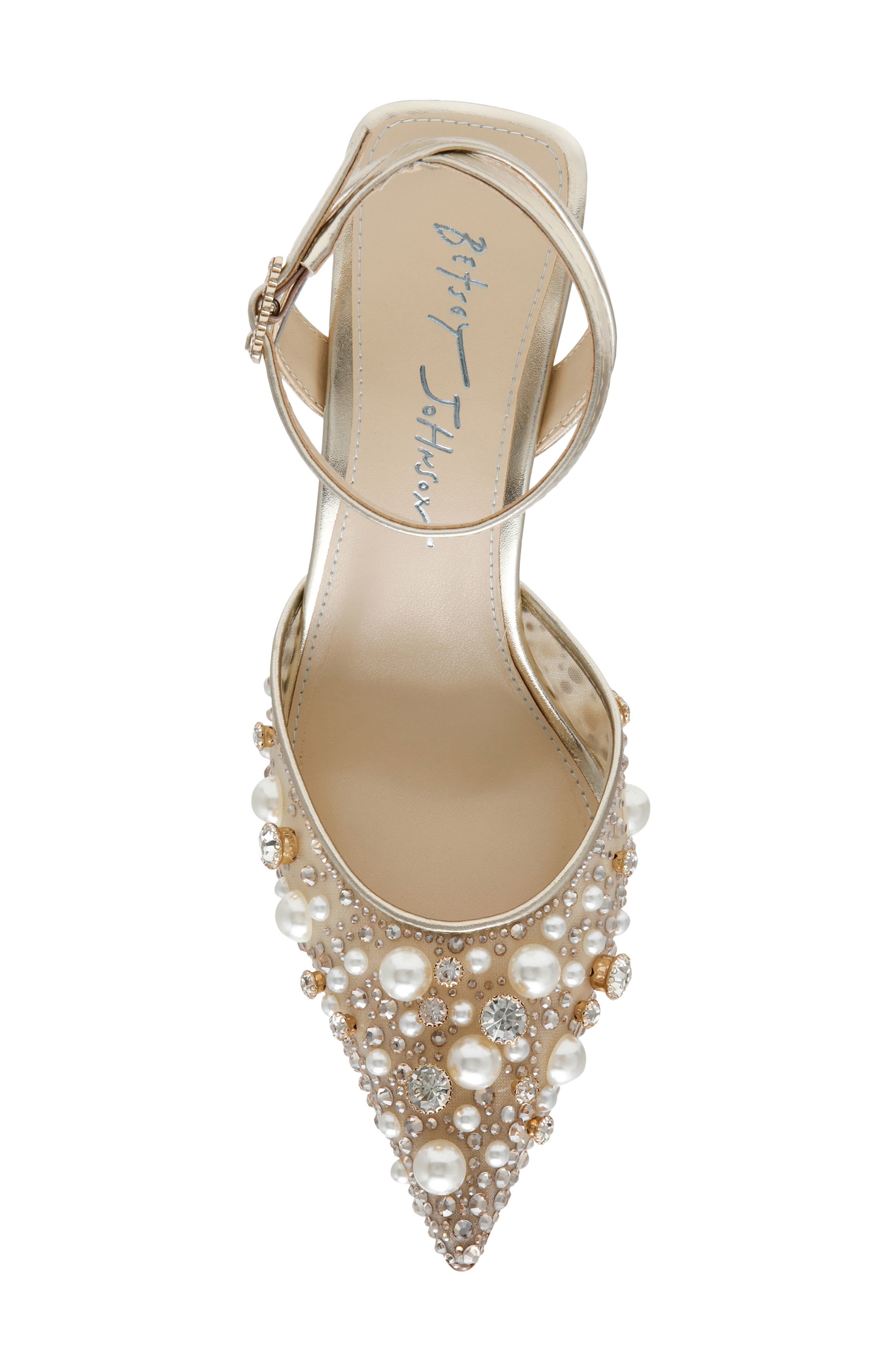 Livv Embellished Pointed Toe Pump, Alternate, color, LIGHT GOLD