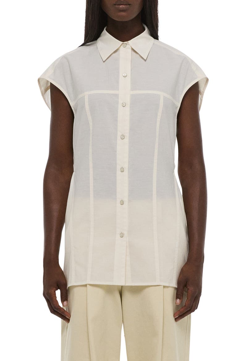Cap Sleeve Woven Shirt, Main, color, WINTER WHITE
