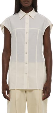 Helmut Lang Cap Sleeve Woven Shirt