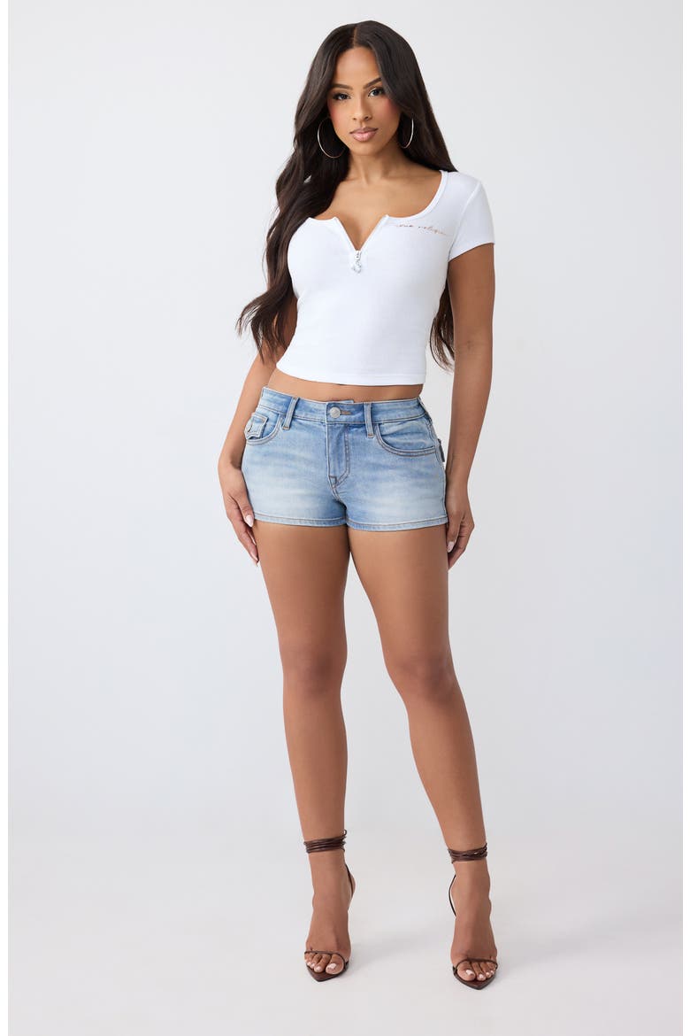 Jennie Low Rise Denim Shorts, Alternate, color, LIGHT BREAKERS