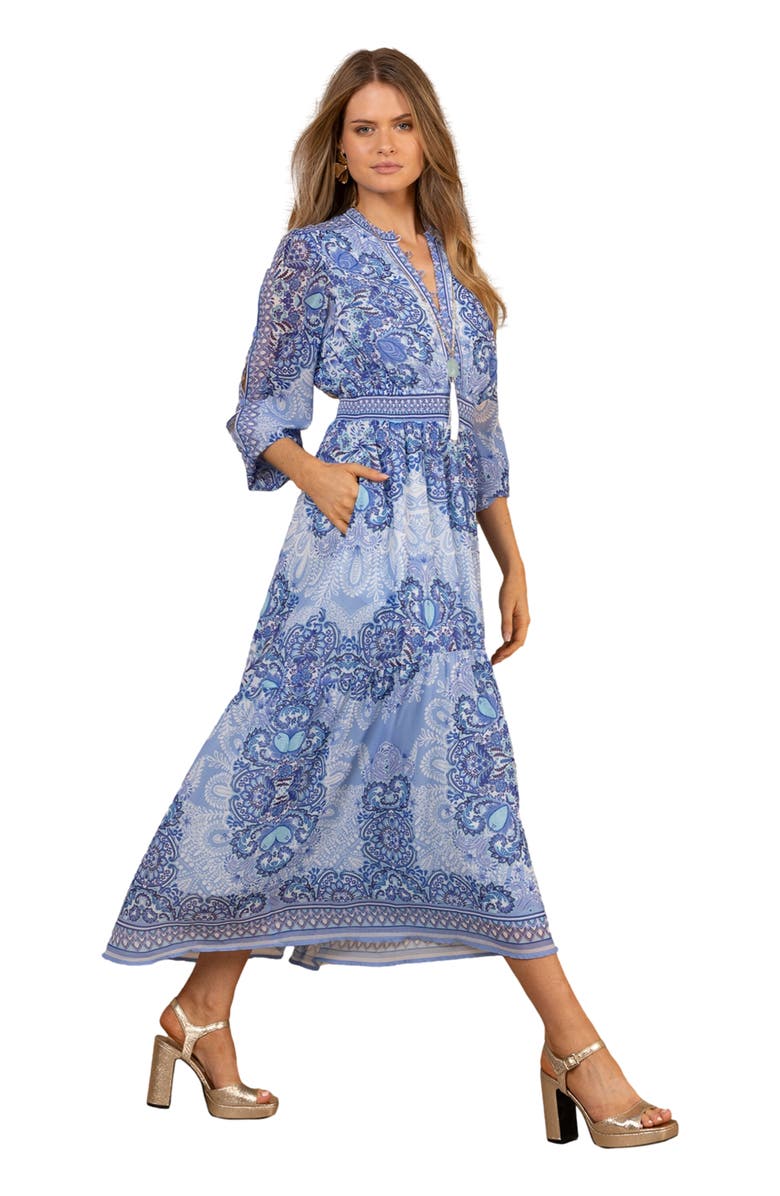 Hale Bob Eleanora Chiffon Maxi Dress, Alternate, color, Blue