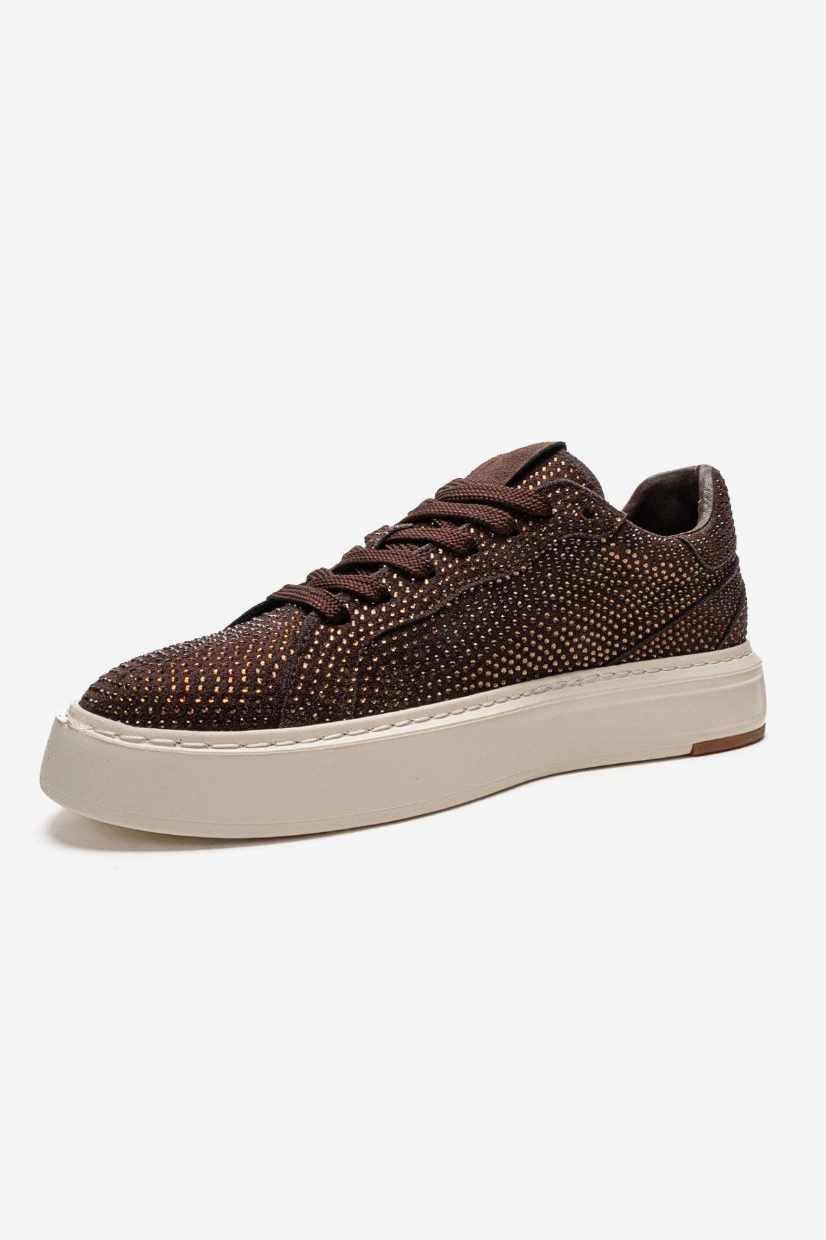 Berina Embellished Sneaker, Alternate, color, Brown Suede