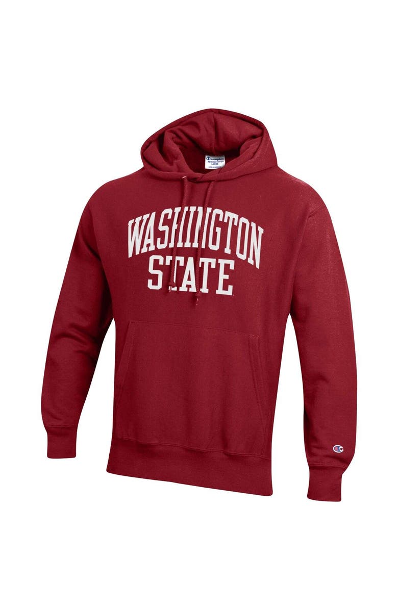 Champion Men's Champion Crimson Washington State Cougars Team Arch Reverse Weave Pullover Hoodie, Alternate, color, Crimson