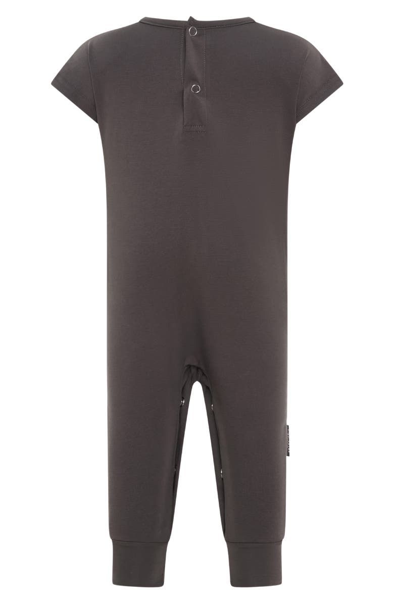 TINY TRIBE Core Cotton Jersey Romper, Alternate, color, Charcoal