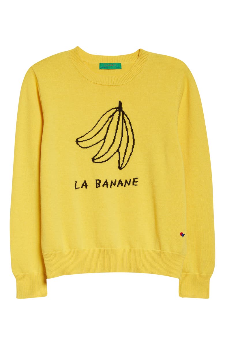 Clare V. La Banane Intarsia Cotton Sweater, Alternate, color, 