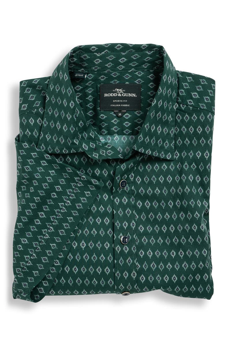 Rodd & Gunn Warring Taylor Sports Fit Foulard Print Short Sleeve Cotton Button-Up Shirt, Alternate, color, 