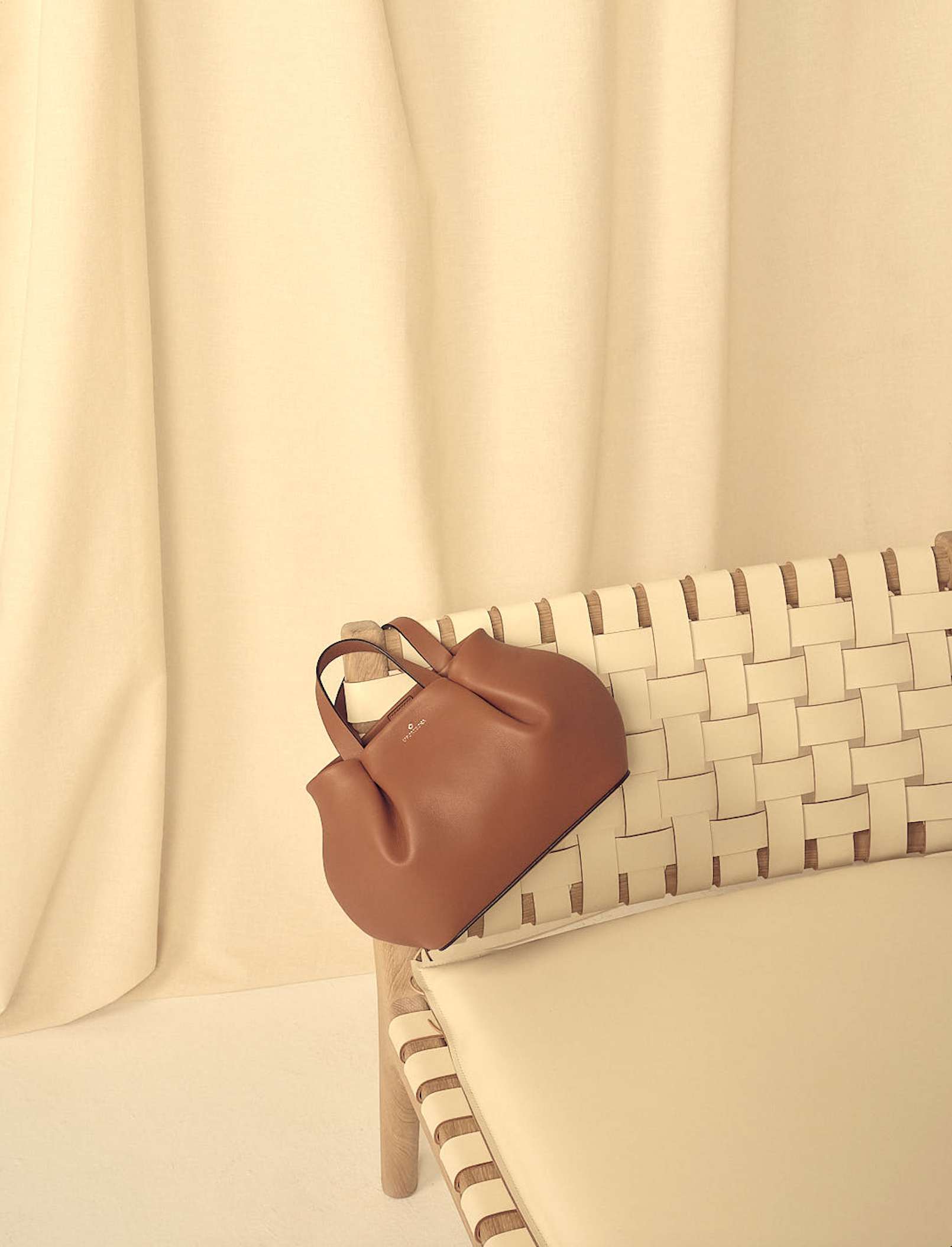 LA PORTEGNA Isabela Shoulder Bag Sculpted From Full Grain Leather, Alternate, color, Brown