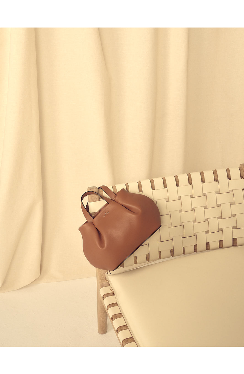 LA PORTEGNA Isabela Shoulder Bag Sculpted From Full Grain Leather, Alternate, color, Brown