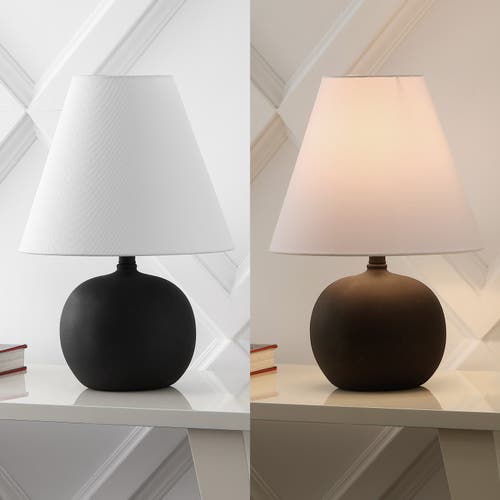 Jonathan Y Asher 18.25" Minimalist Scandinavian Resin/iron Gourd Led Table Lamp In Matte Black