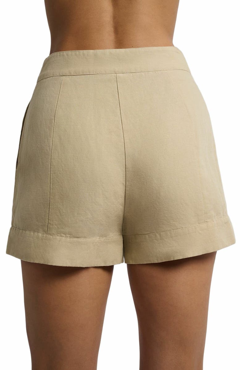 Onia Air Linen Trouser Short, Alternate, color, Jute