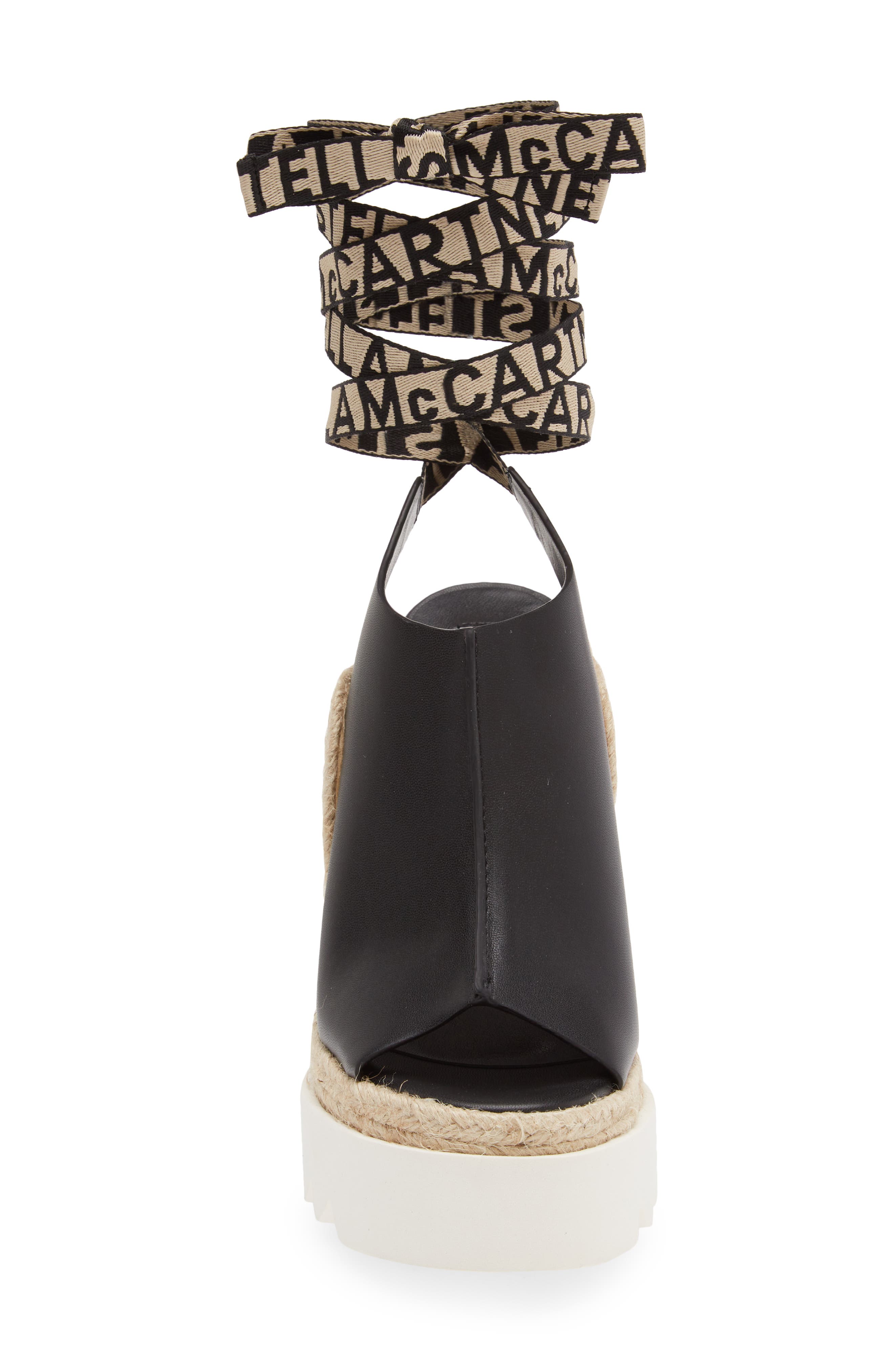 Stella McCartney Gaia Faux Leather Wedge Sandal, Alternate, color, 